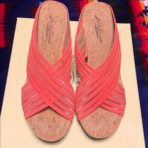 Hot pink fabric wedges